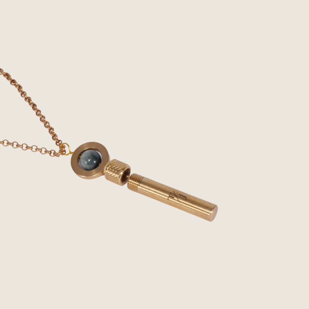 Gallery image for TAAKO Amazonite Bead Secret Pendant Necklace
