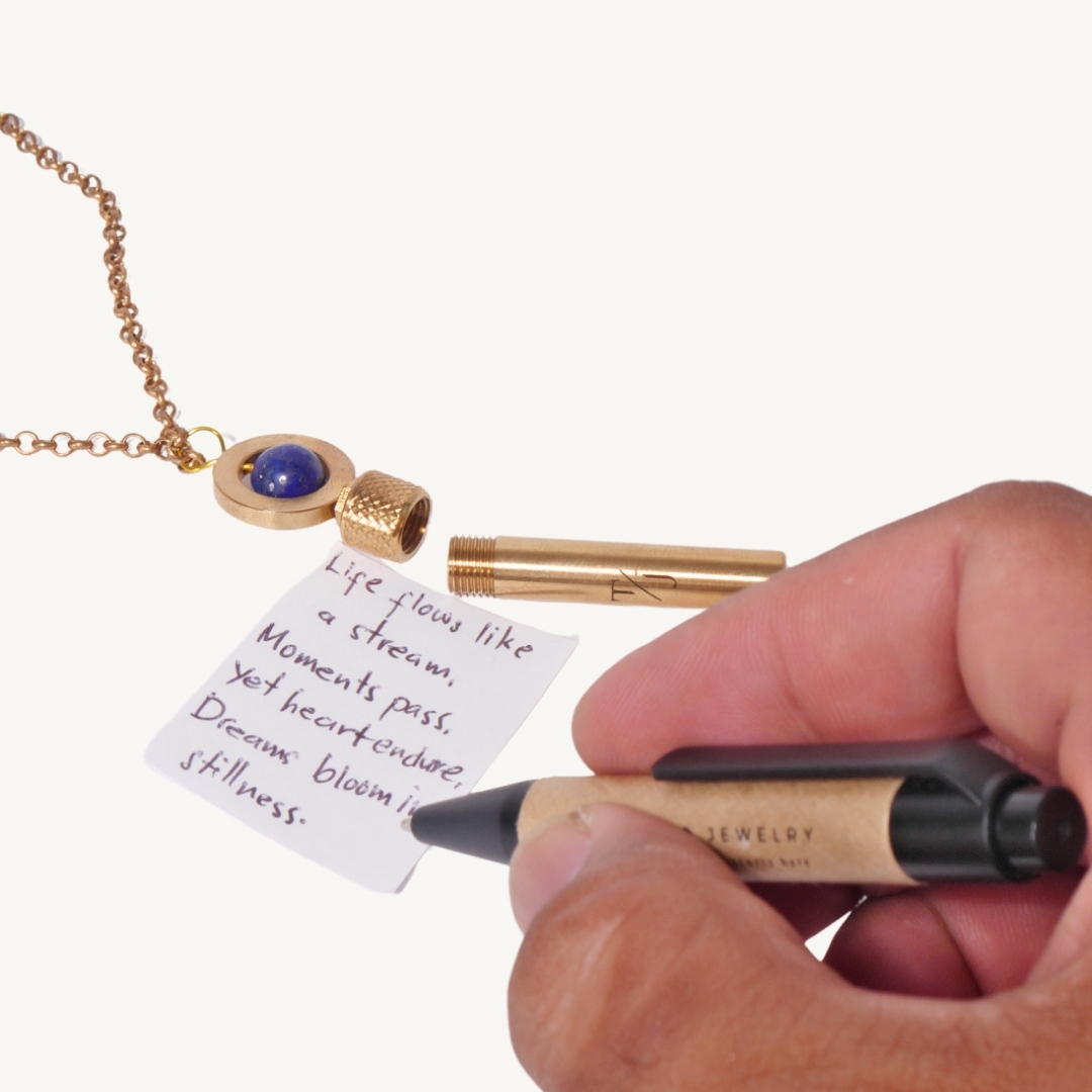 Gallery image for TAAKO Amethyst Bead Secret Pendant Necklace
