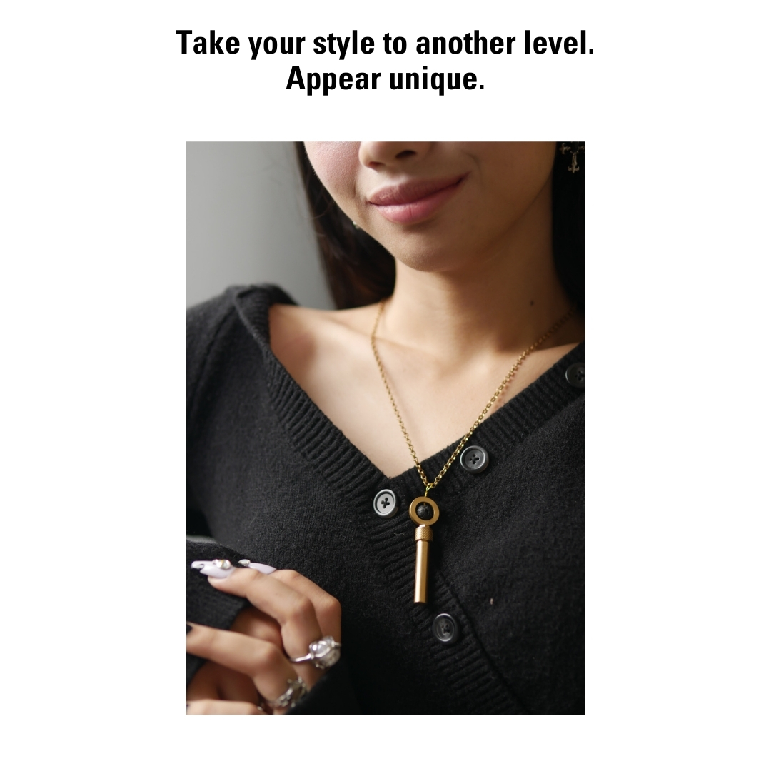 Gallery image for TAAKO Black Lava Bead Secret Pendant Necklace