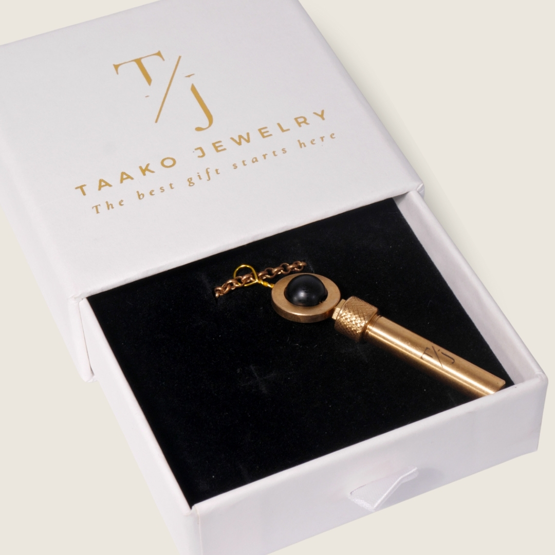 Gallery image for TAAKO Black Onyx Bead Secret Pendant Necklace