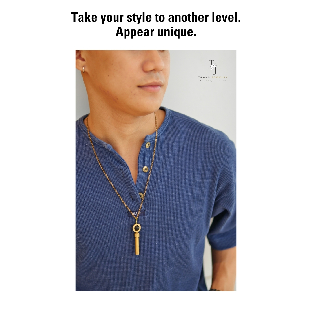 Gallery image for TAAKO Black Onyx Bead Secret Pendant Necklace