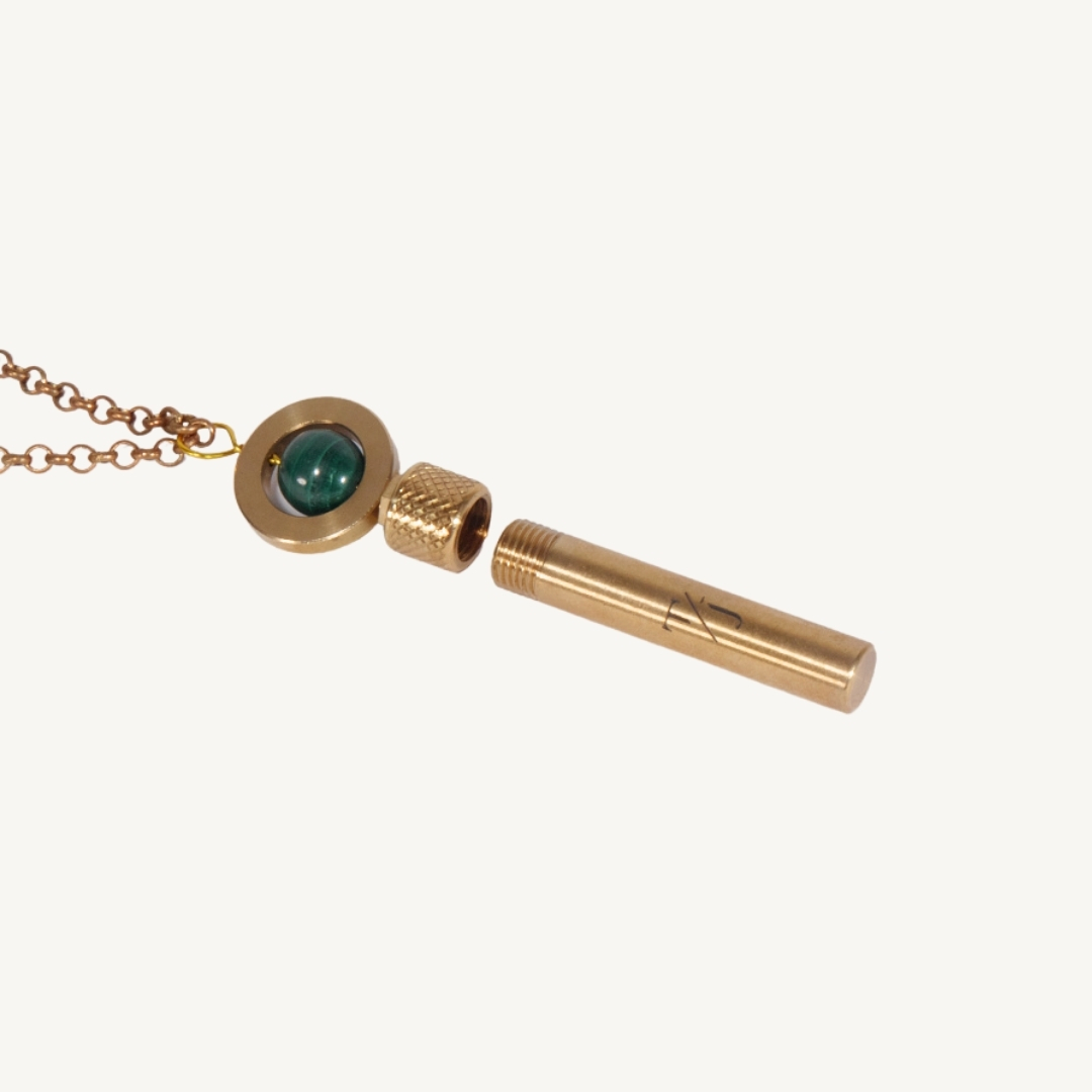 Gallery image for TAAKO Malachite Bead Secret Pendant Necklace