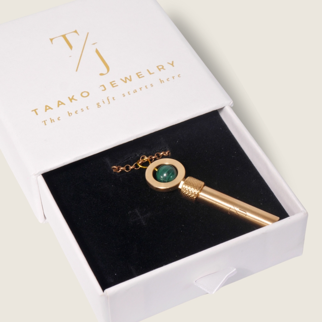 Gallery image for TAAKO Malachite Bead Secret Pendant Necklace