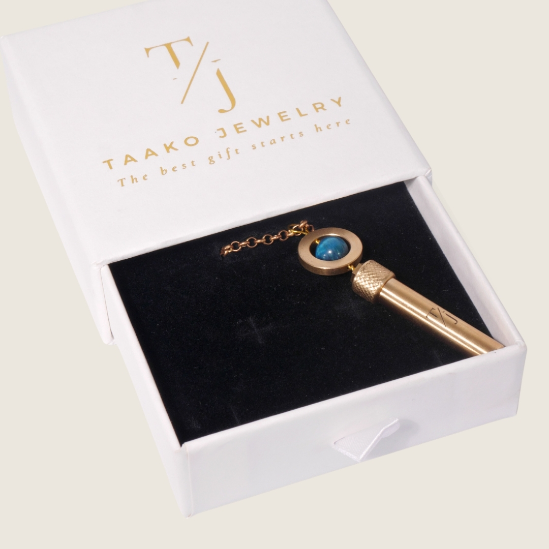Gallery image for TAAKO Hawk Eye Bead Secret Pendant Necklace