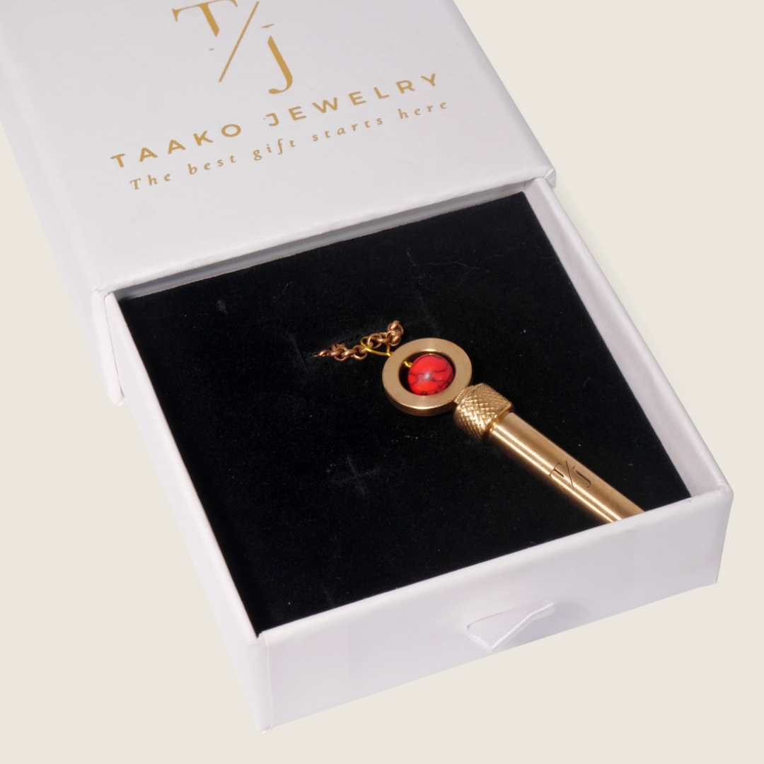 Gallery image for TAAKO Red Howlite Bead Secret Pendant Necklace
