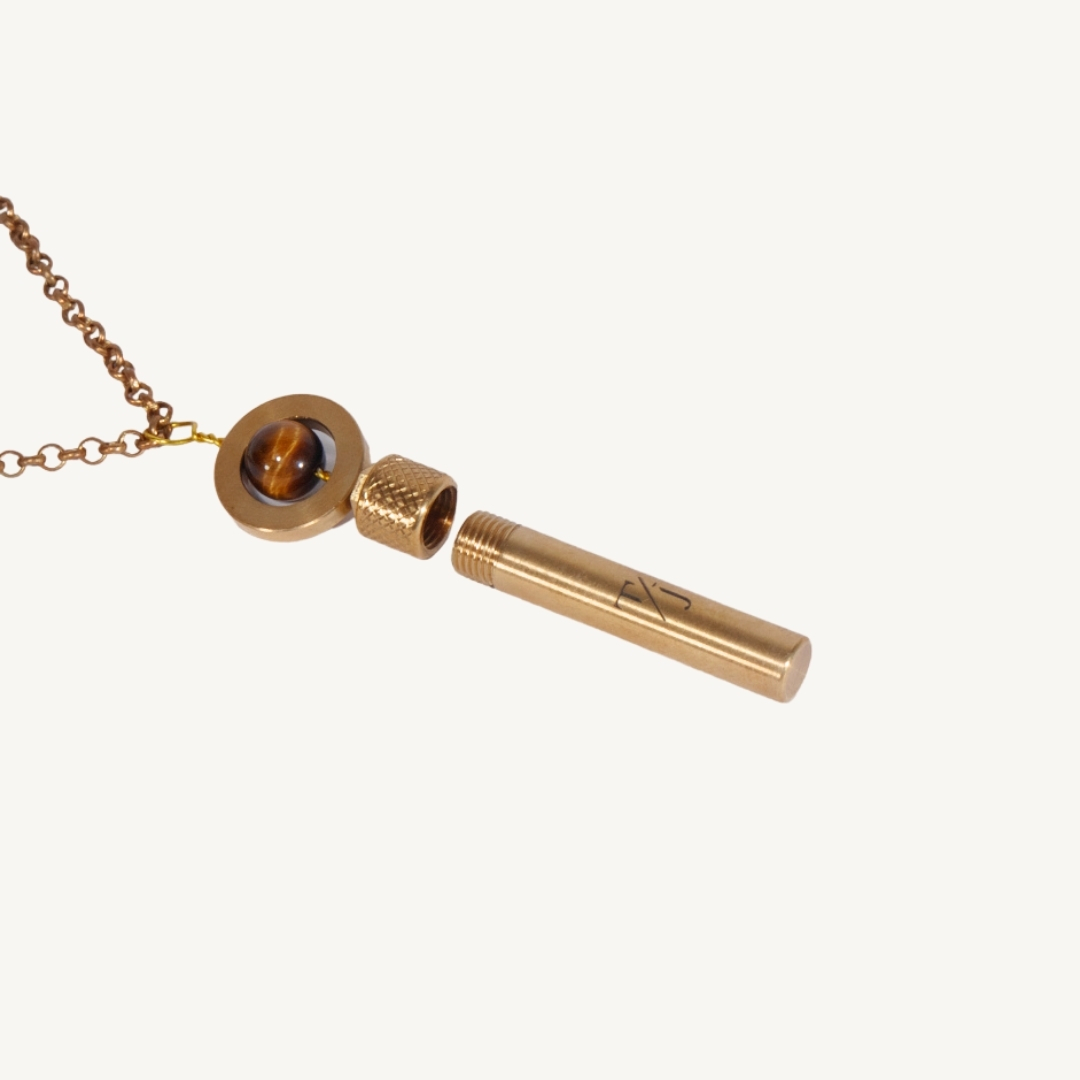 Gallery image for TAAKO Tiger Eyes Bead Secret Pendant Necklace